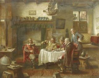 Fritz Wagner - Fröhliche Herrenrunde: enjoying the delicacies