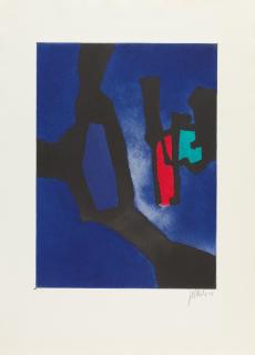 Fritz Winter - 2 Bll.: Farbaquatinta 12 – Farbaquatinta 15.