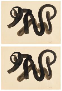 Fritz Winter - Konvolut von zwei Tuschpinselzeichnungen.