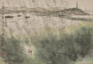 Fu Baoshi - Returning Home on a Raining Day