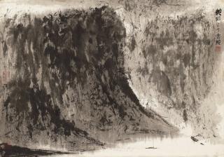 Fu Baoshi - Sailing by the Cliff