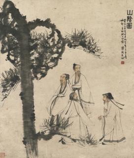 Fu Baoshi - Travelling with Friends