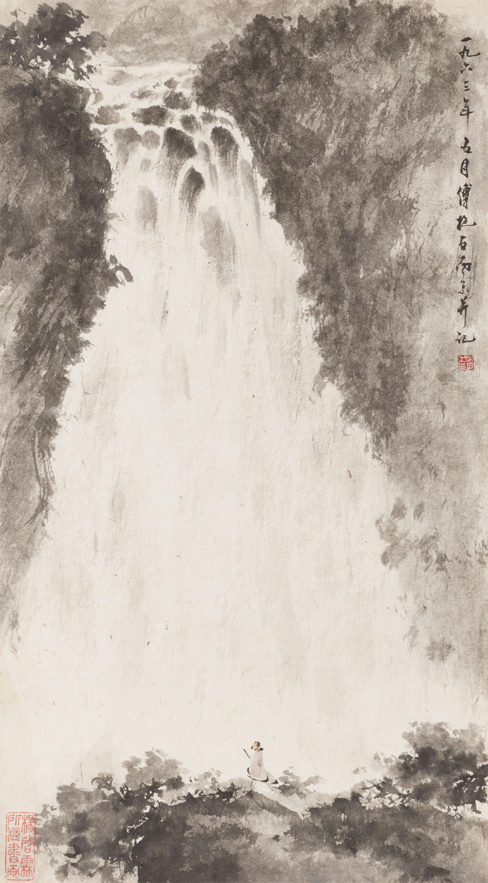 Fu Baoshi - Viewing Waterfall