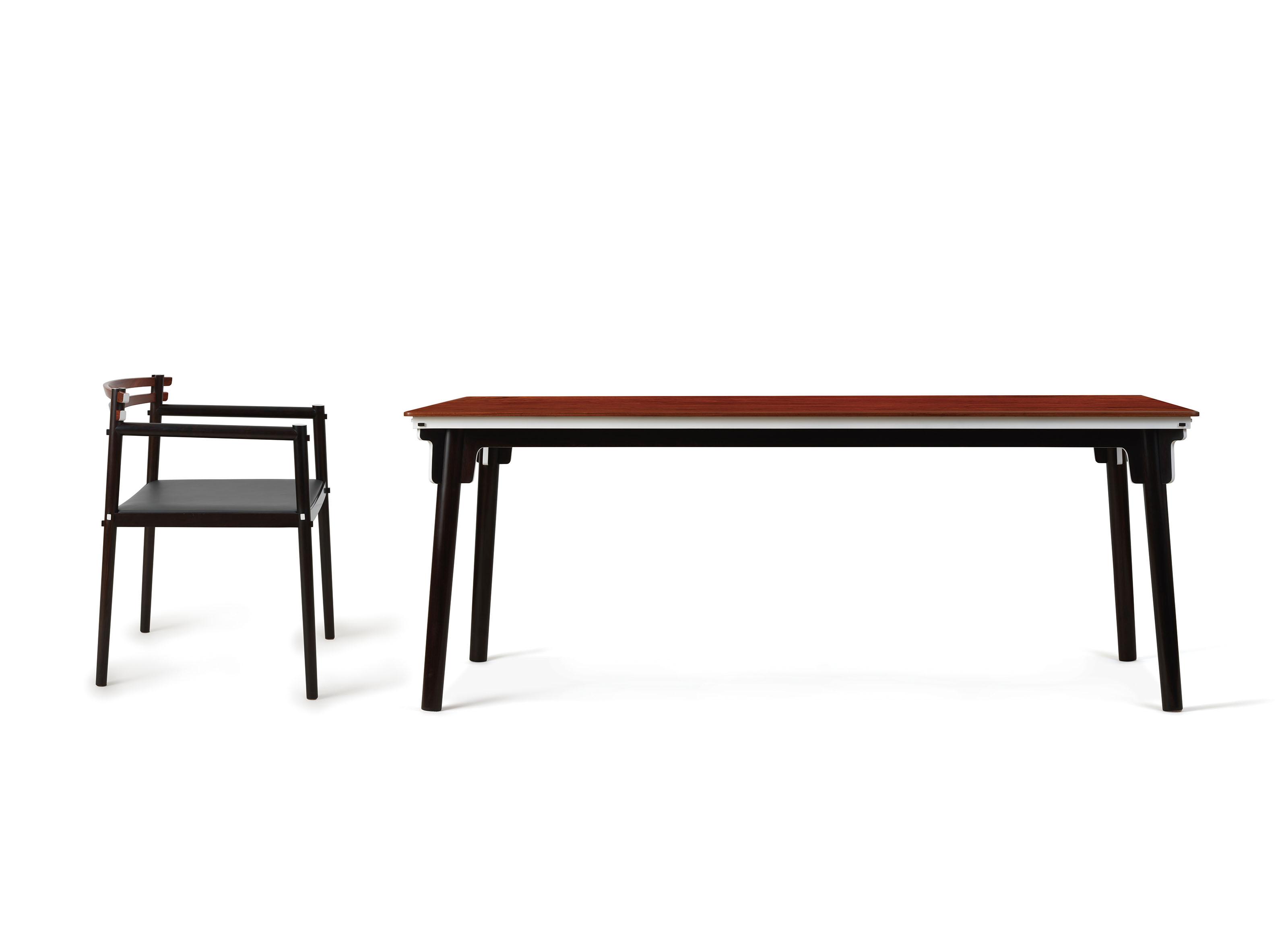 Fu Junmin - A Huali Inset Painting Table And An Armchair