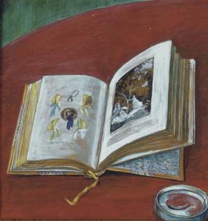 Fulco Verdura - An Open Book And A Magnifying Glass On A Table