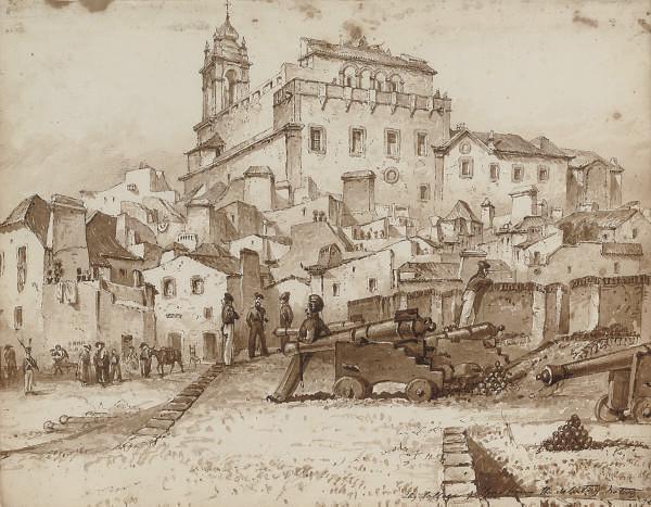 G.F. Sargent - The College of Elvas from the Salutay Battery