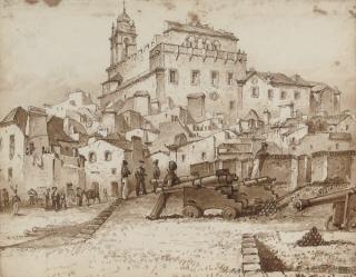 G.F. Sargent - The College of Elvas from the Salutay Battery