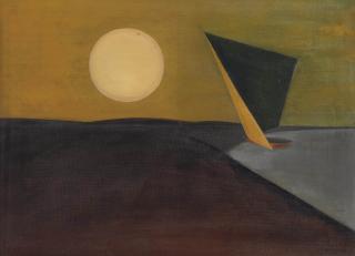 G.M. Solegaonkar - Sailing at sunset