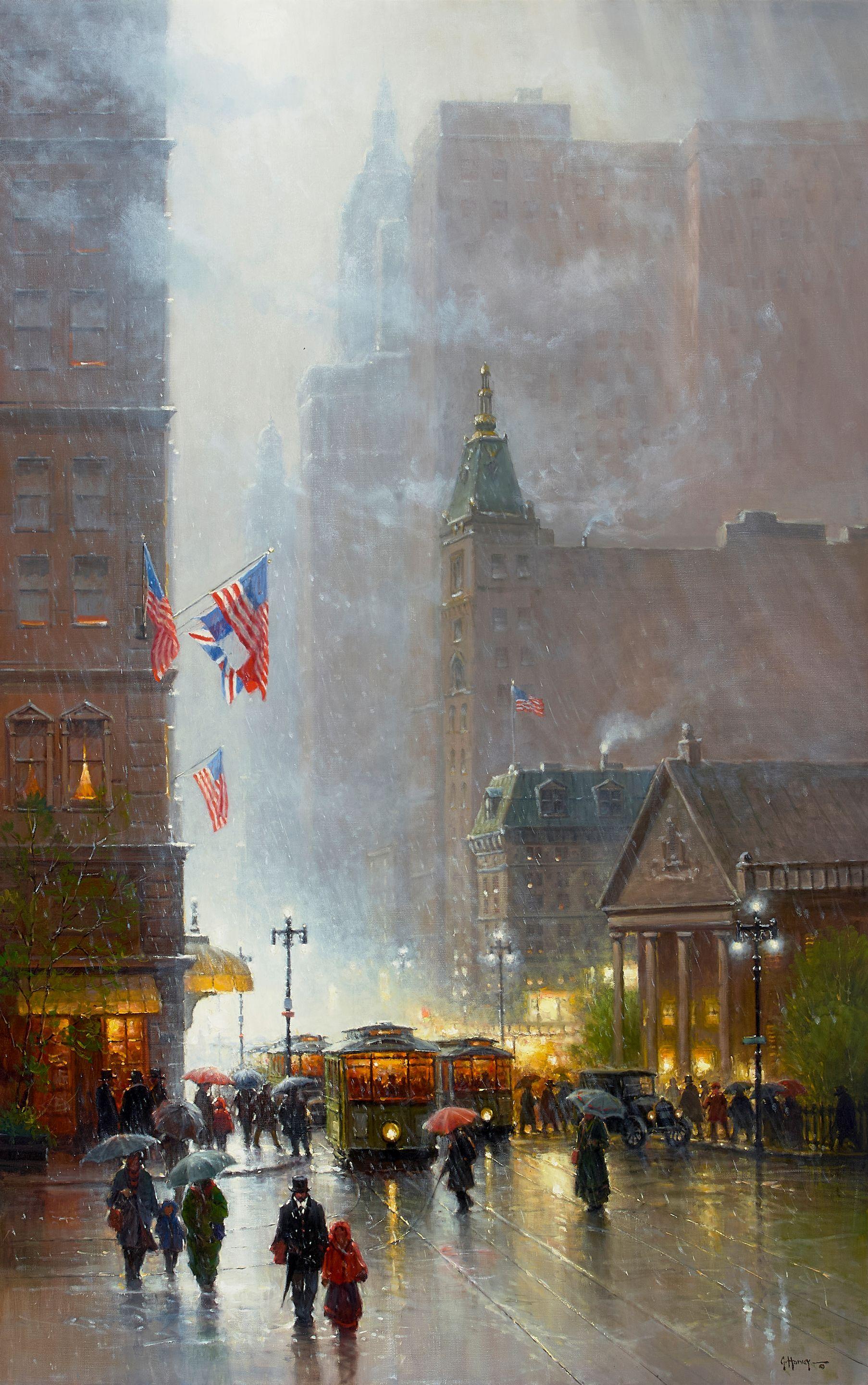 G. - The Lights of Broadway 60 x 40 in. framed 77 x 57 in.