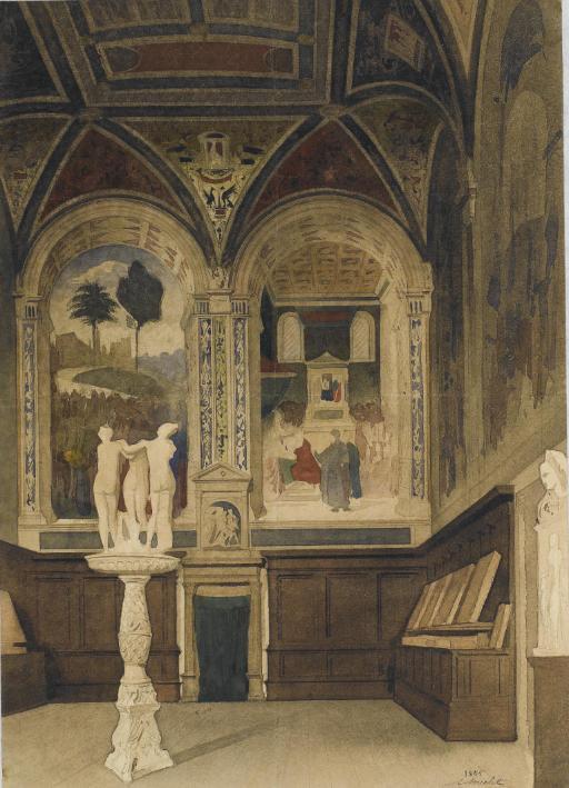 Gabriel-Auguste Ancelet - Intérieur de la Libreria Piccolomini, dans la cathédrale de Sienne