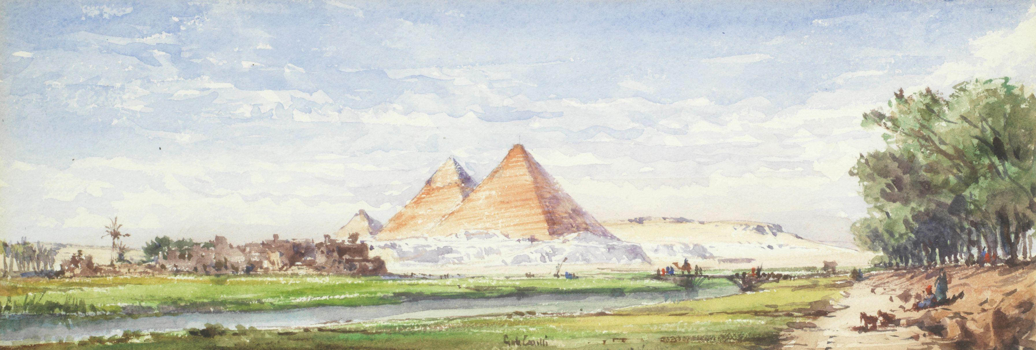 Gabriel Carelli - Pyramids At Giza; Temple Ruins, Egypt