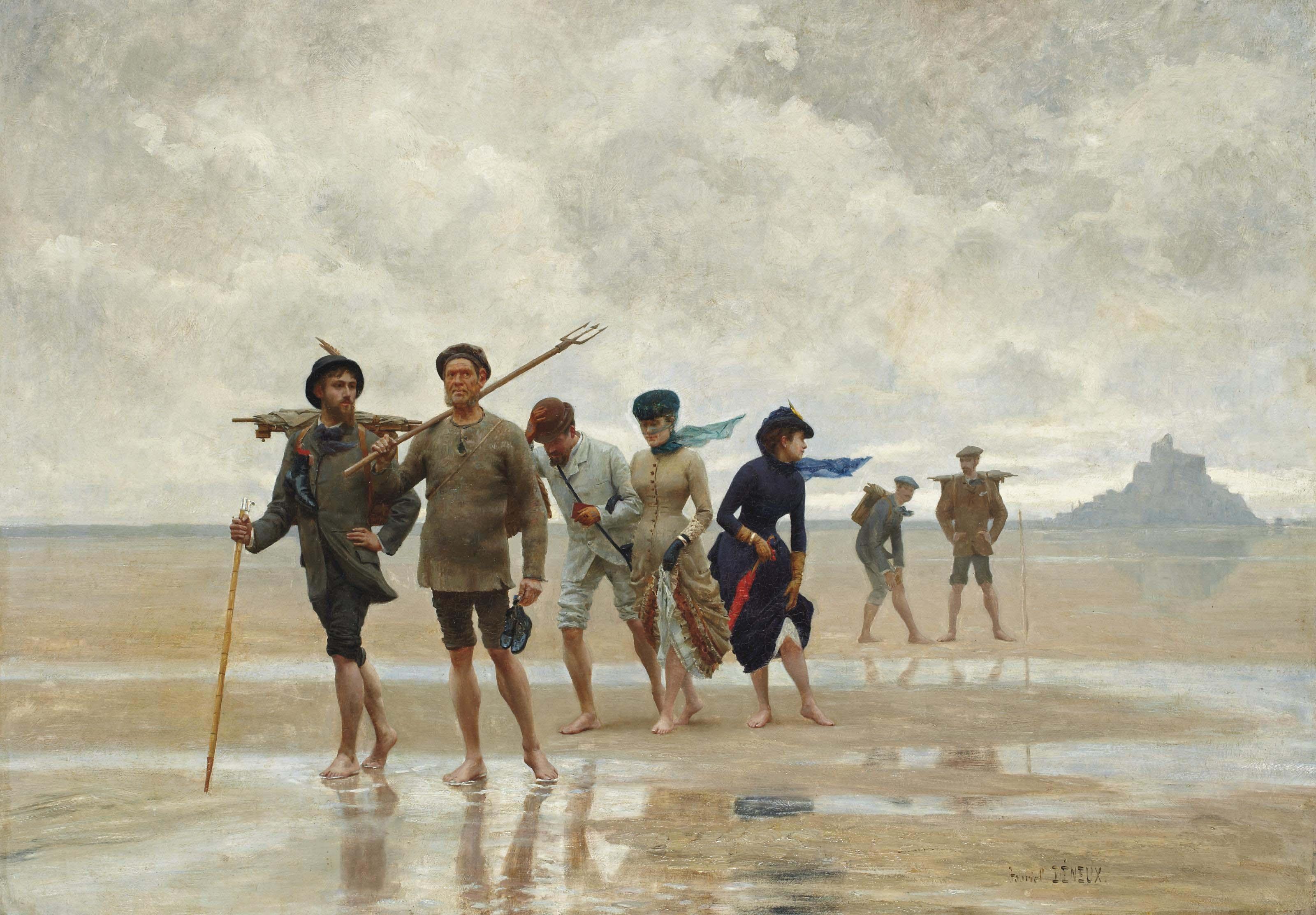 Gabriel-Charles Deneux - Les peintres de retour du Mont Saint-Michel