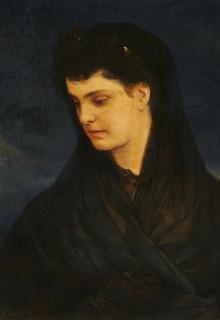 Gabriel Cornelius von Max - Junge Dame mit schwarzem Tuch.