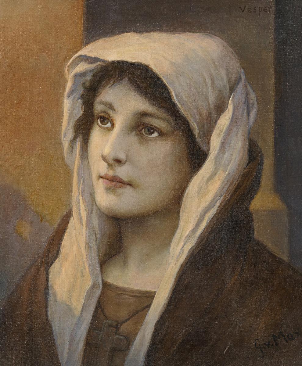 Gabriel Cornelius von Max - Portait einer jungen Frau im frühen Abendlicht.