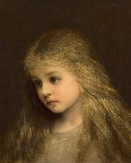 Gabriel Cornelius von Max - Studienkopf eines Mädchens