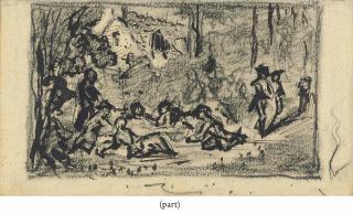 Gabriel de Saint-Aubin - Figures By A Farm