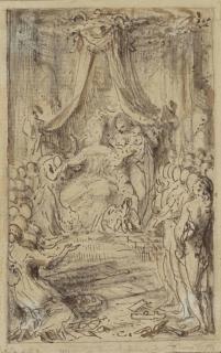 Gabriel-Jacques De Saint-Aubin - Allégorie D\'Une Naissance Royale