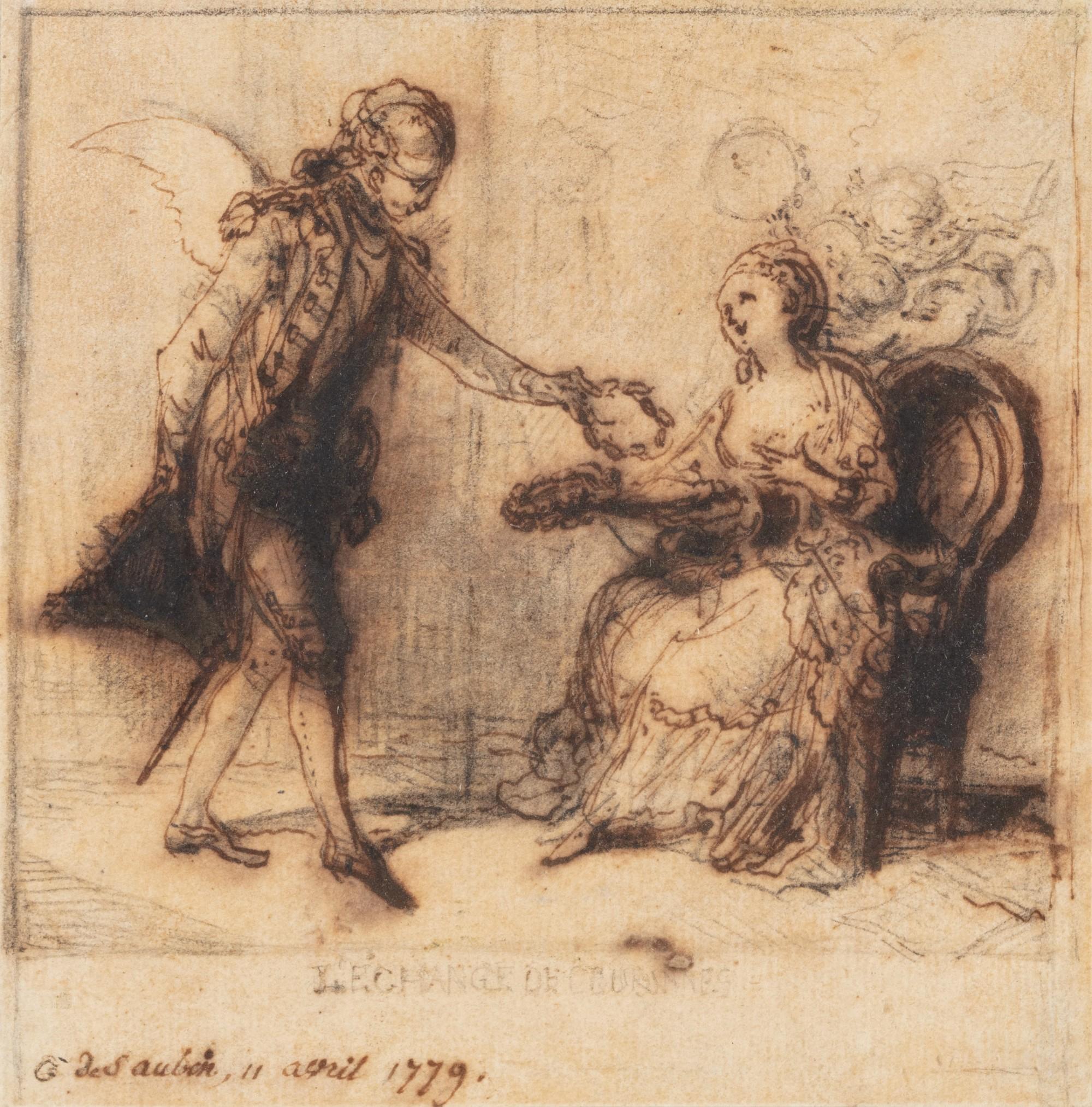 Gabriel-Jacques De Saint-Aubin - The exchange of crowns