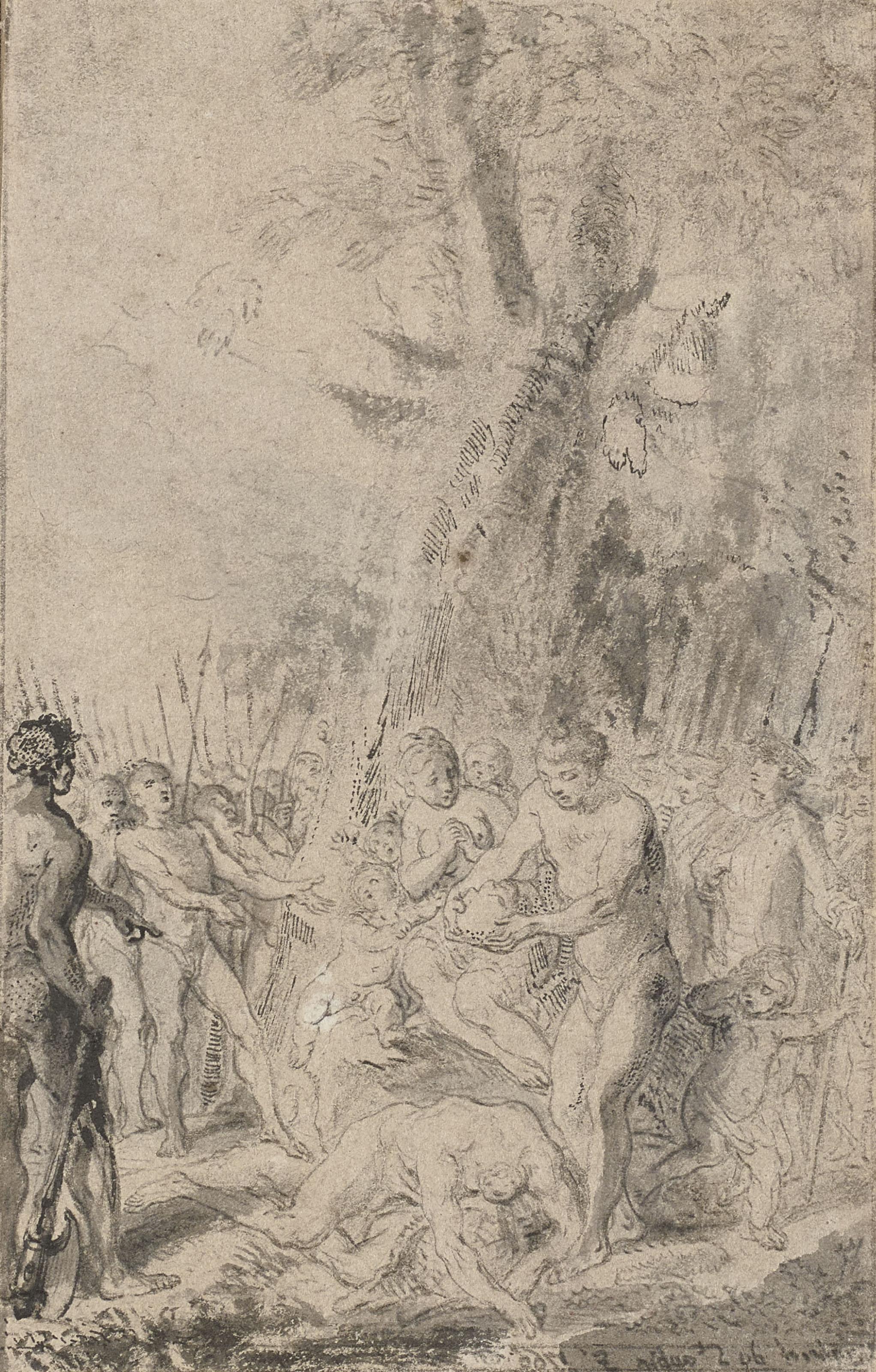 Gabriel-Jacques De Saint-Aubin - Vignette pour les \'Nouveaux voyages aux Indes Occidentales\'