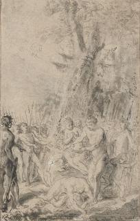 Gabriel-Jacques De Saint-Aubin - Vignette pour les \'Nouveaux voyages aux Indes Occidentales\'