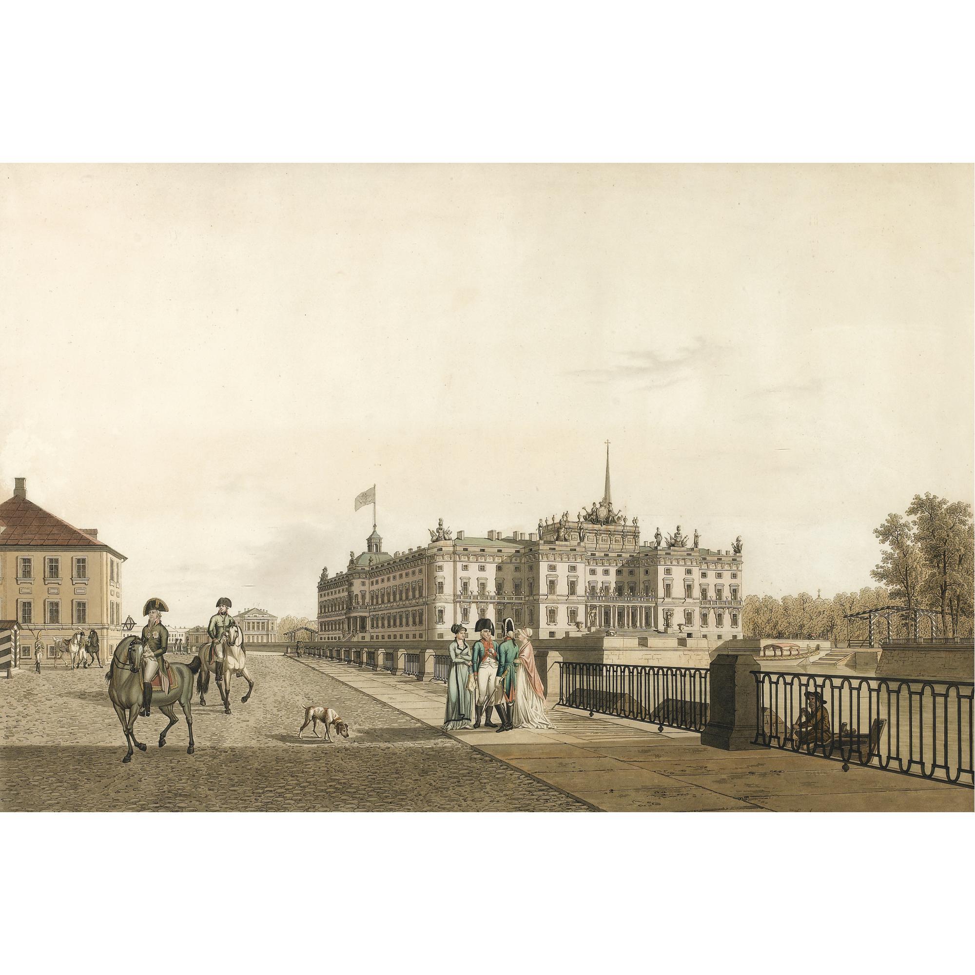 Gabriel Ludwig Lory - A View Of The Mikhailovsky Palace  From The Garden