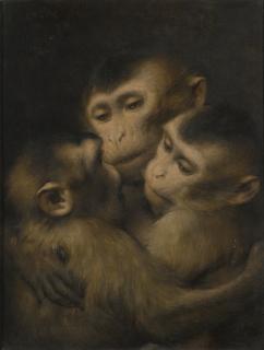 Gabriel Von Max - Austrian three Monkeys