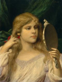 Gabriel von Max - Die Dame mit dem Spiegel