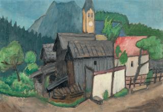 Gabriele Münter - Bergdorf mit Kirche