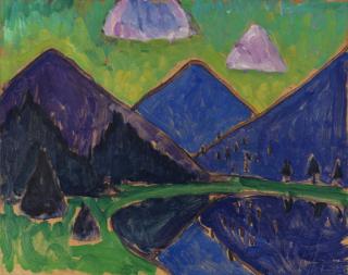 Gabriele Münter - Blick aufs Murnauer Moos (Blaue Berge)