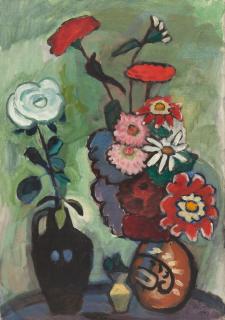 Gabriele Münter - „Blumenbild mit weißer Rose“