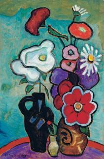 Gabriele Münter - Blumenbild Mit Weisser Rose