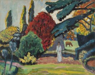 Gabriele Münter - Dame im Park (Mariahalde)