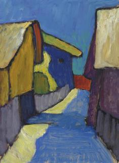 Gabriele Münter - Dorfstrasse in Blau
