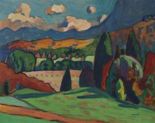 Gabriele Münter - Landschaft mit Wolken