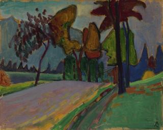 Gabriele Münter - Landstrasse Herbst (Country Road In Autumn)