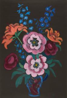 Gabriele Münter - Päonien, Feuerlilien und Rittersporn.