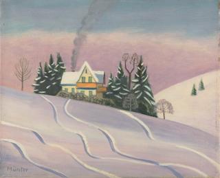 Gabriele Münter - „Winterlandscape in Bavaria“.