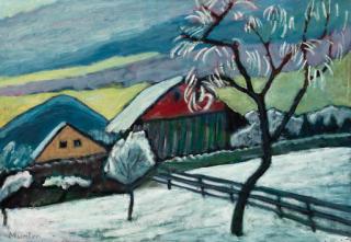 Gabriele Münter - Winterlandschaft bei Kochel am See