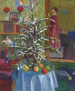 Gabriele Munter - Interieur mit Weihnachtsbaum