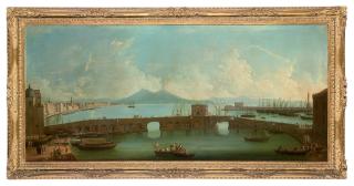 Gabriele Ricciardelli - A view of the Bay of Naples, with the Ponte Nuovo