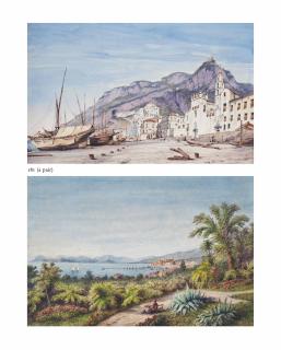 Gabrielle Carelli - Vessels On The Shore, Amalfi; And A Lady Painting In A Coastal Garden