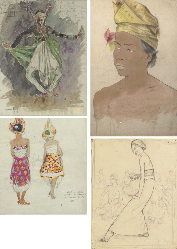 Gabriëlle Ferrand - A collection of drawings depicting Indonesian subjects