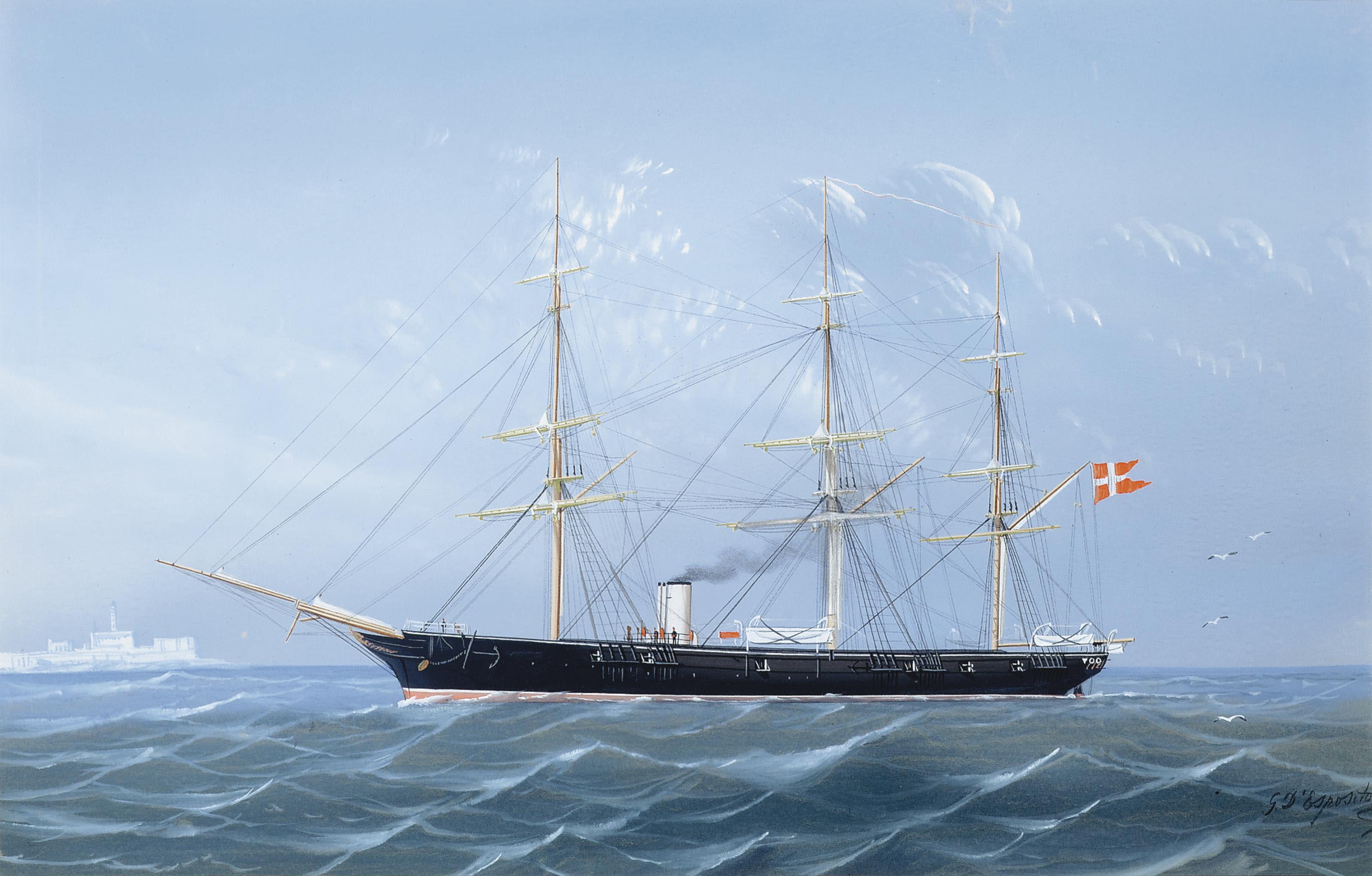 Gaetano D\'Esposito - A Danish steamship in the Mediterranean