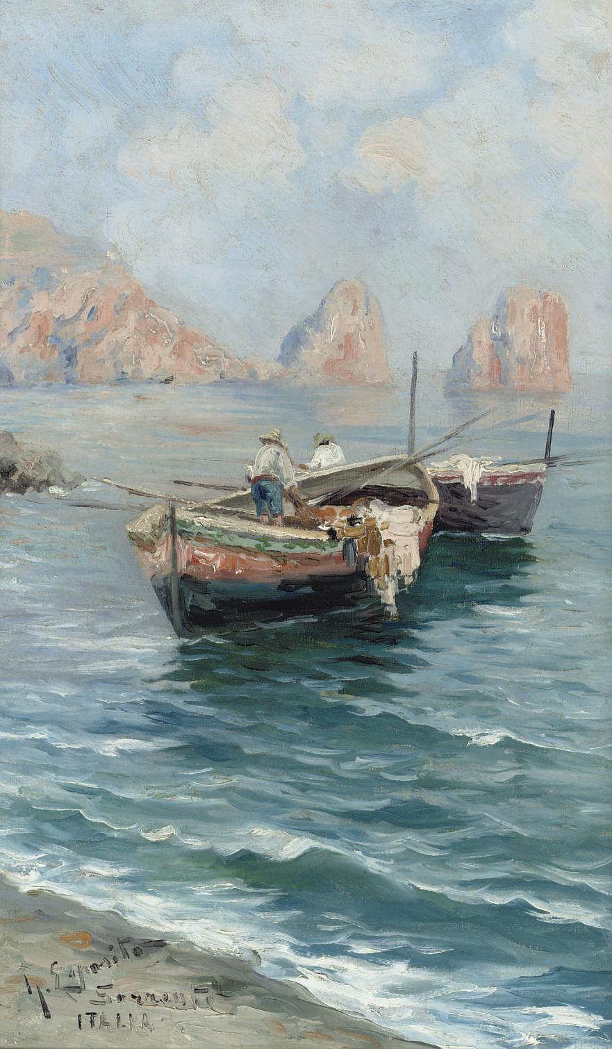 Gaetano Esposito - Sorrento, Italia: fishing boats in the bay of Naples