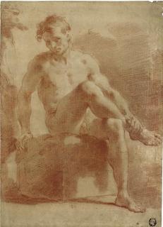 Gaetano Gandolfi - A seated male nude