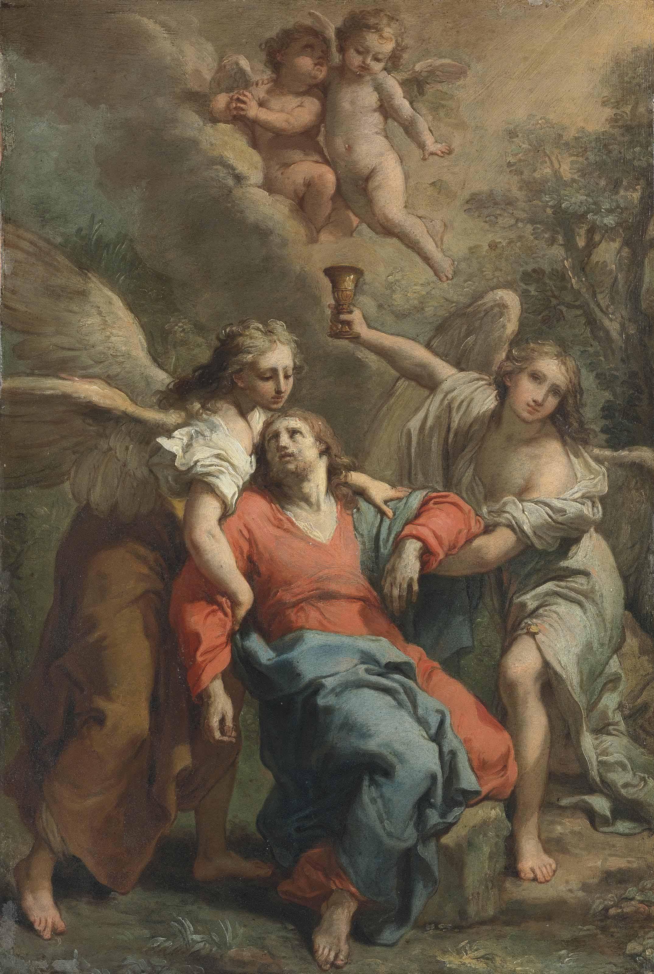 Gaetano Gandolfi - Christ Supported By Two Angels