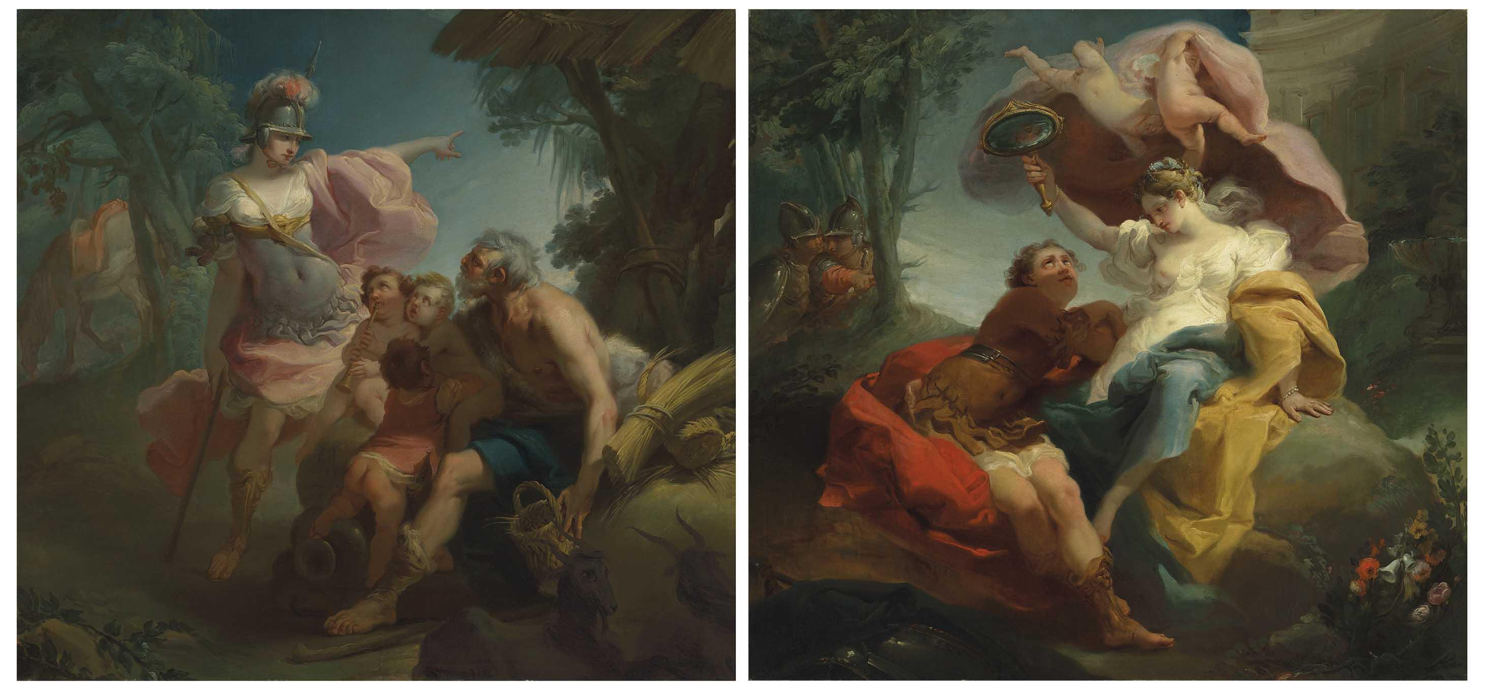 Gaetano Gandolfi - Erminia amongst the Shepherds; and Rinaldo and Armida in the Garden of Delights