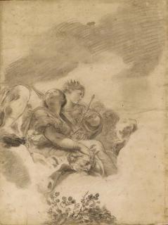 Gaetano Gandolfi - Judith and Esther, with other figures on a cloud