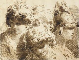 Gaetano Gandolfi - Quatre études de têtes