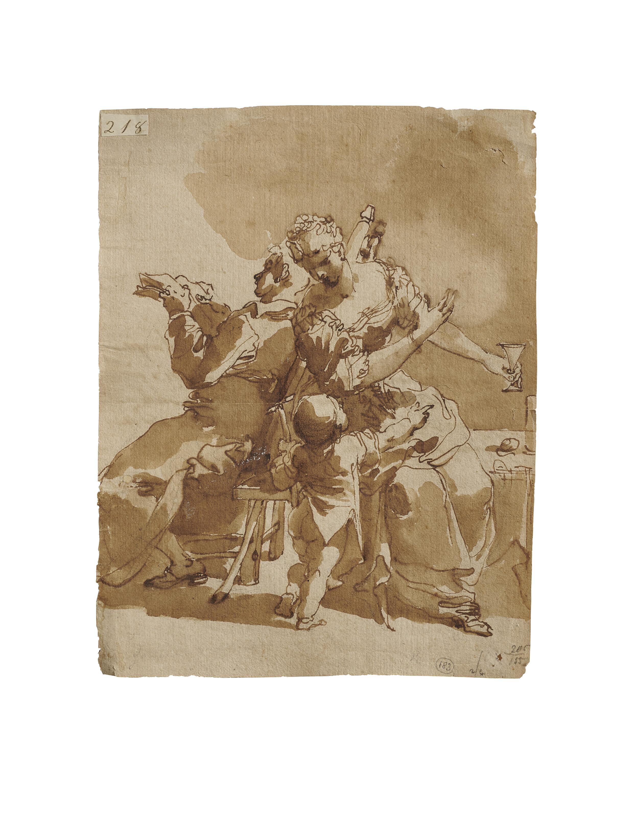 Gaetano Gandolfi - Scène Mythologique : Le Banquet De Didon Et Enée (?)